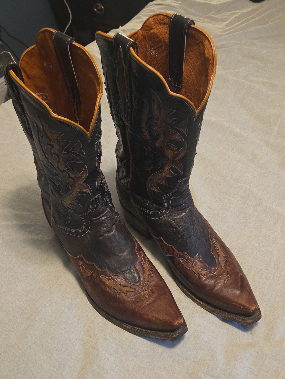 Dan Post Two-Tone Brown and Black Western Cowboy Boots